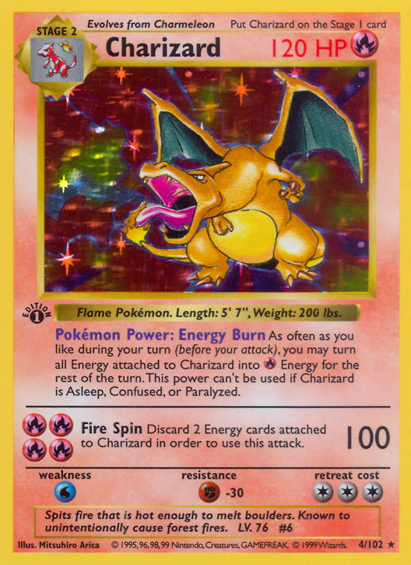 Dracaufeu Holographique – Base Set 1ère Édition